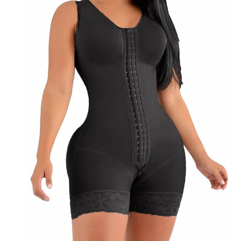 Full Body Shaper High Compression Shapewear Girdle With Brooches Bust For Postpartum Slimming Sheath Belly