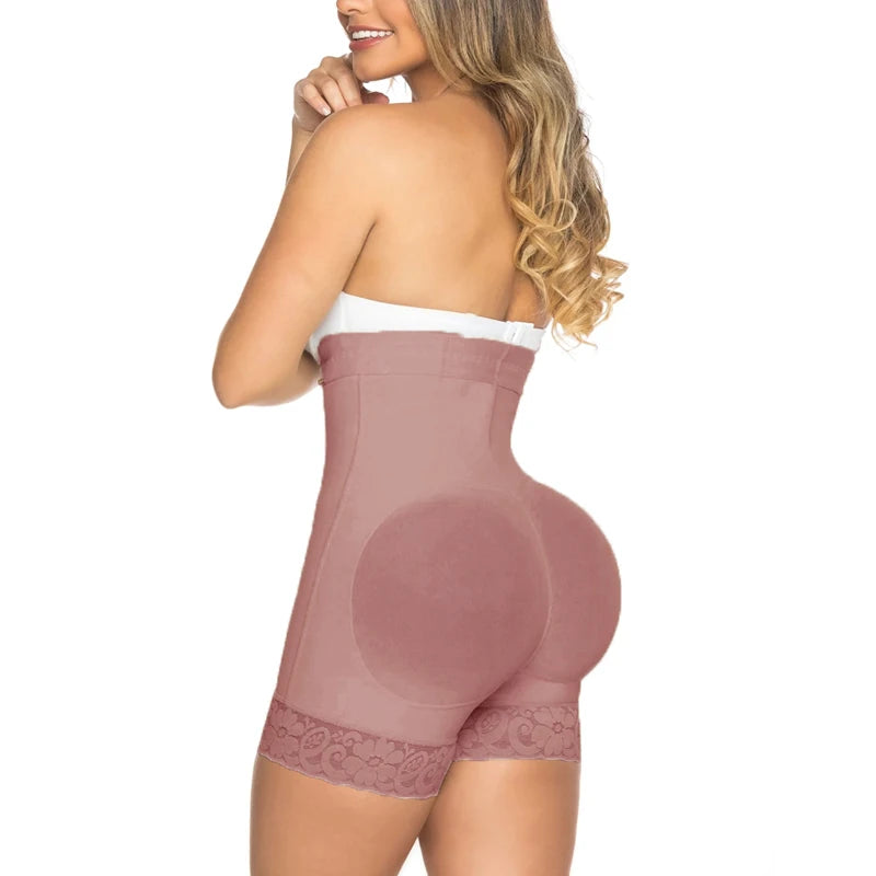Butt Lifter Double Compression Shorts Tummy Control Shapewear Slimming Lace Waist trainer Body Shaper