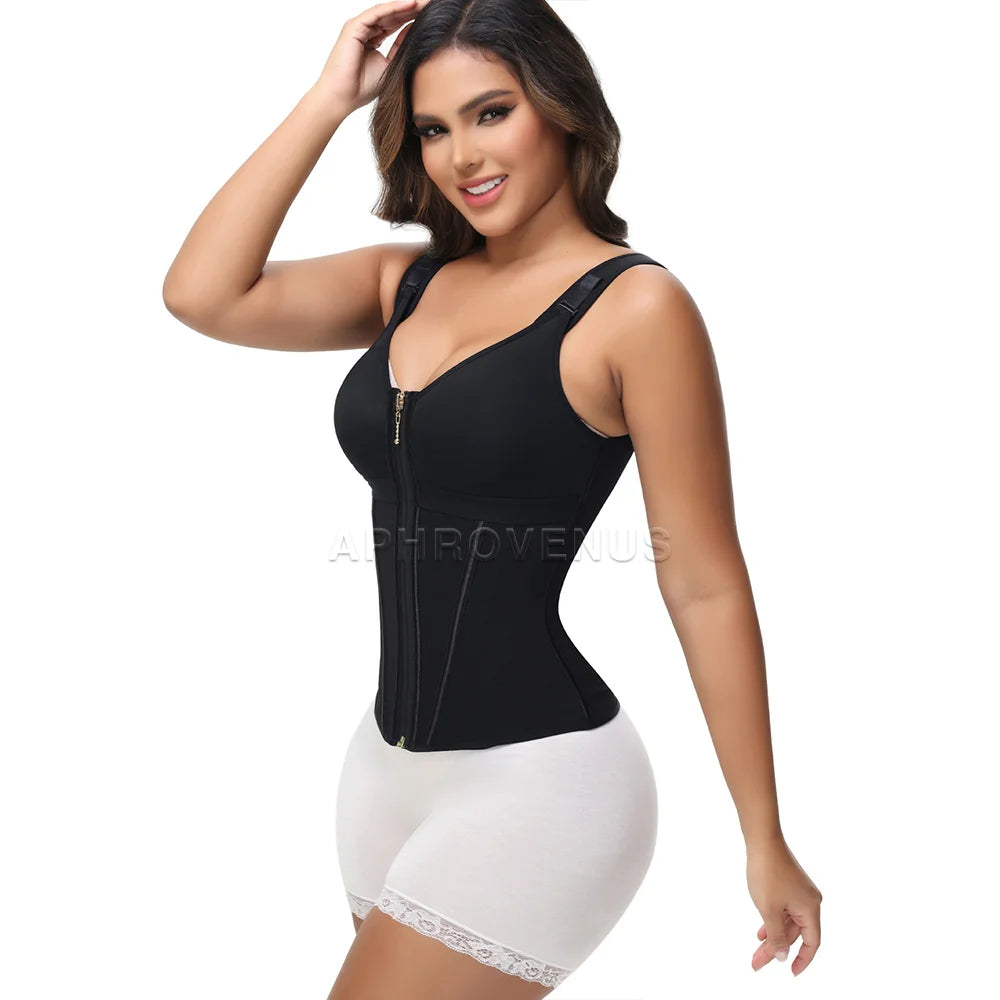 Compression Tank Tops Tummy Control Workout Tops Shapewear with Zipper Body Shaper Vest Belt Flat Belly Corset