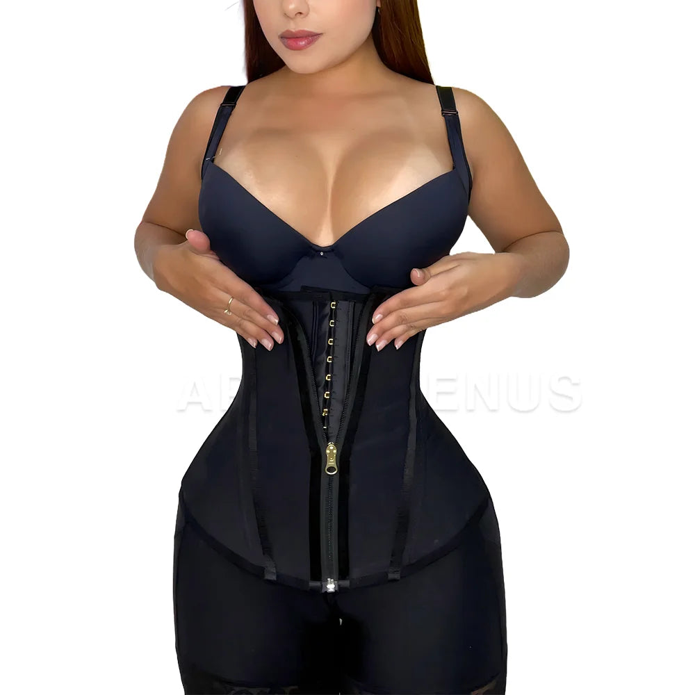 Women Open-chest Waist Trainer Double Compression Bodysuit Tummy Control Shapewear Slim Full Body Shaper