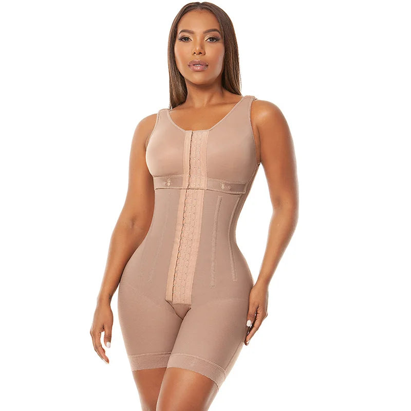 High Compression Slimming Postpartum  Full Body Shaper Waist Trainer Post Liposuction Shapewear With Bones