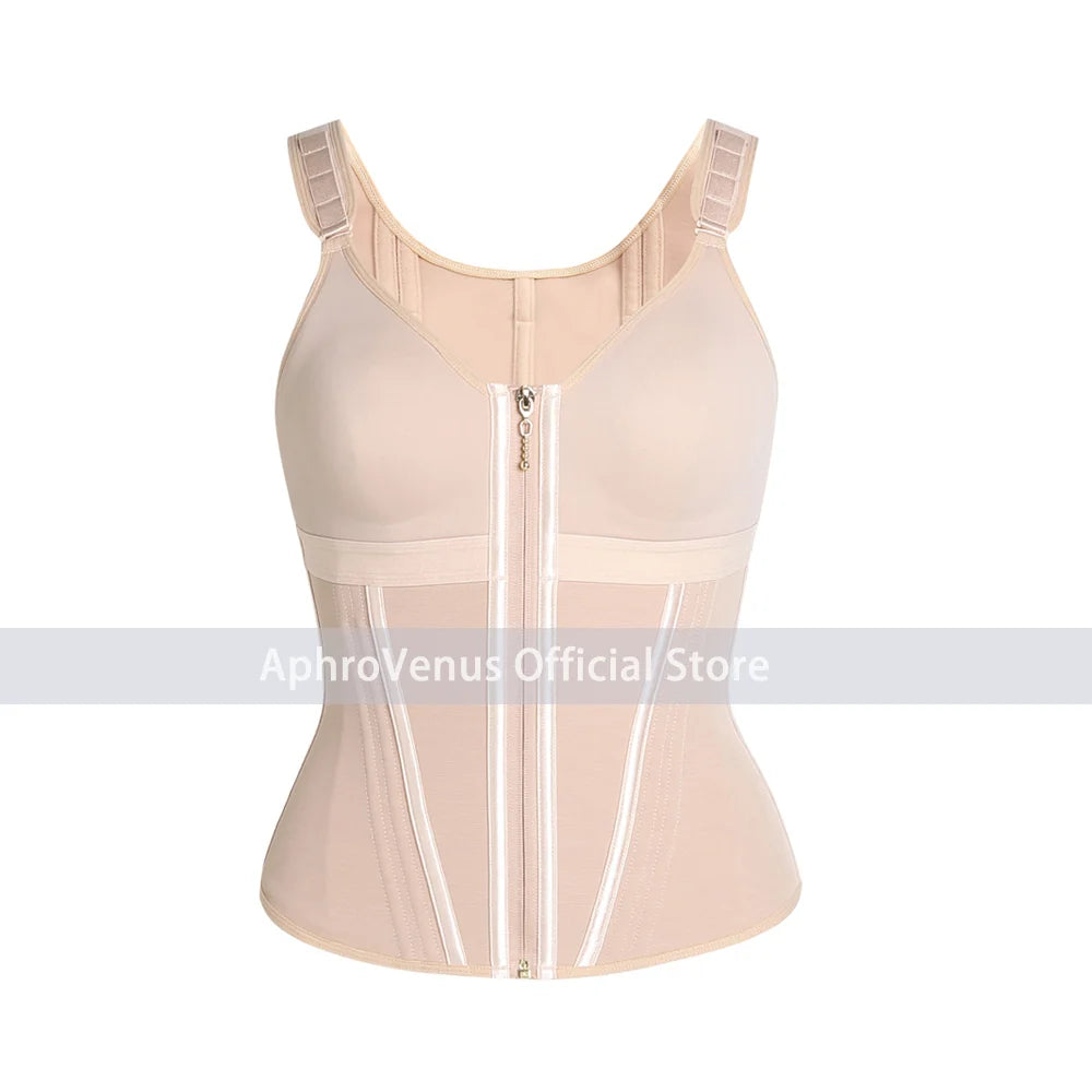Compression Tank Tops Tummy Control Workout Tops Shapewear with Zipper Body Shaper Vest Belt Flat Belly Corset