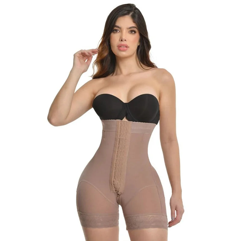 Hook-eyes Bodysuit Tummy Control Underwear Compression Waist Trainer Slimming Corset Hourglass Body Shaper