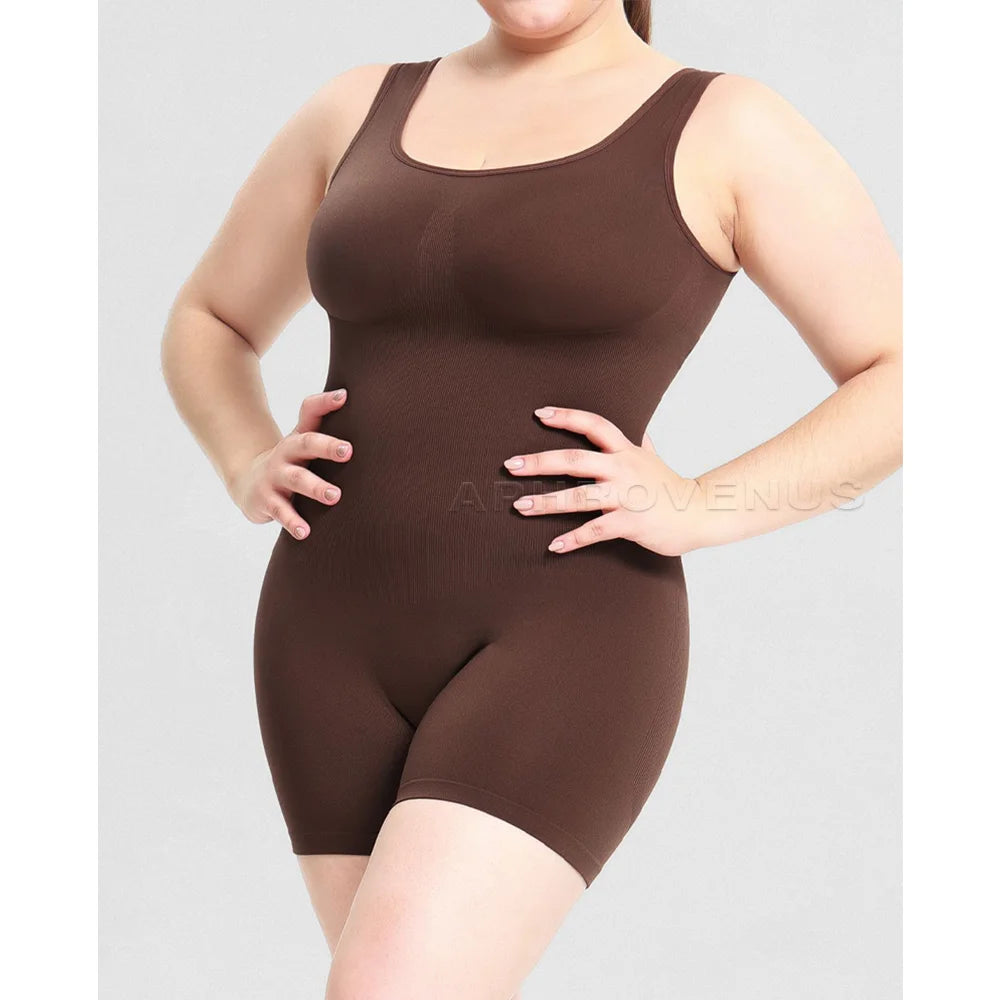Seamless Tummy Control U-Neck Sleeveless Shapewear for Women Slimming Postpartum Body Shaper Elastic Jumpsuit