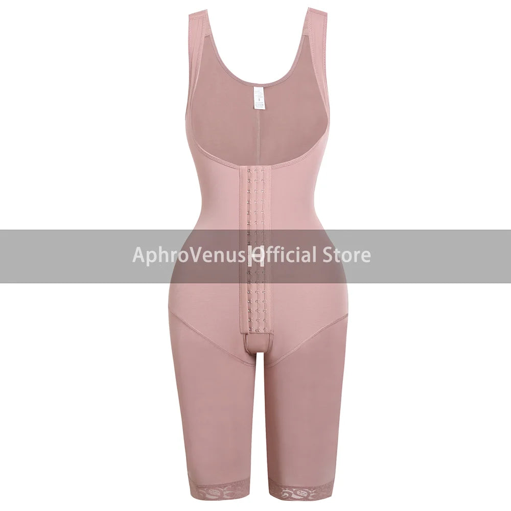 Compression Fabric Abdominal Control Adjustable Shoulder Clasps And Buttock Butt Lifter Slimming Body Shaper