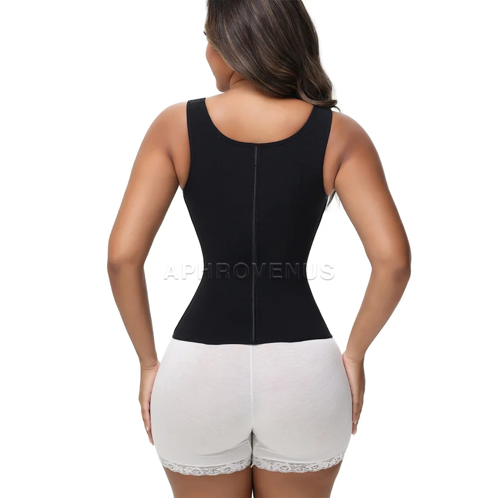 Compression Tank Tops Tummy Control Workout Tops Shapewear with Zipper Body Shaper Vest Belt Flat Belly Corset