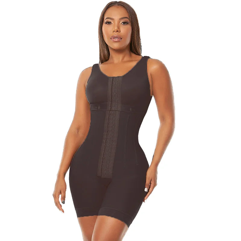 High Compression Slimming Postpartum  Full Body Shaper Waist Trainer Post Liposuction Shapewear With Bones
