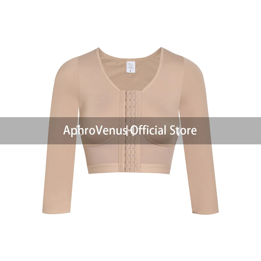 Strapless Top With Mid Sleeve Posture Correcting Vest Posture Corrector Shaping Split Body Shapewear With Hook-eyes Body Beauty