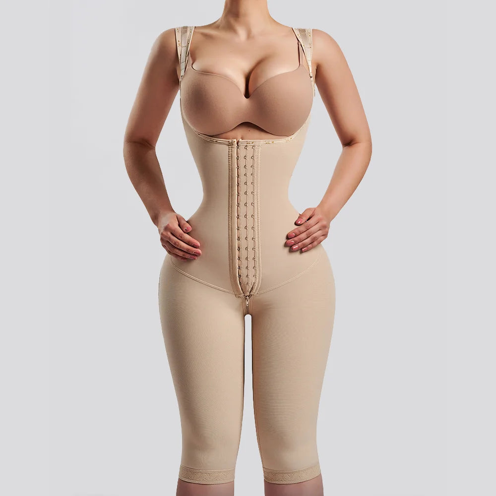 Women Long-pants Full Body Shapewear Postpartum Waist Trainer Shaper Post Liposuction Tummy Control Bodysuit