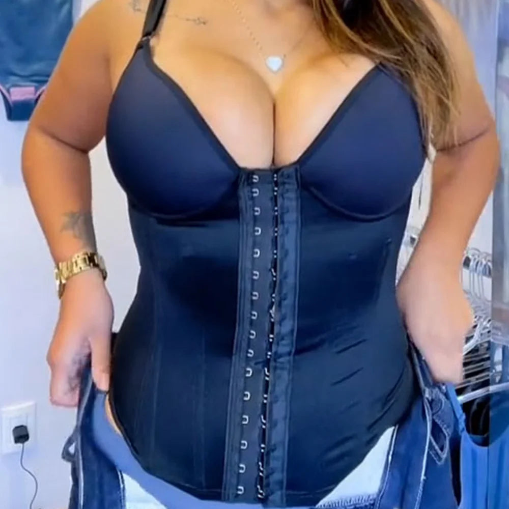 Women Waist Trainer Vest Tummy Control Body Shaper Slimming Corset Belt Flat Belly Girdles Shapewear With Hook-eyes