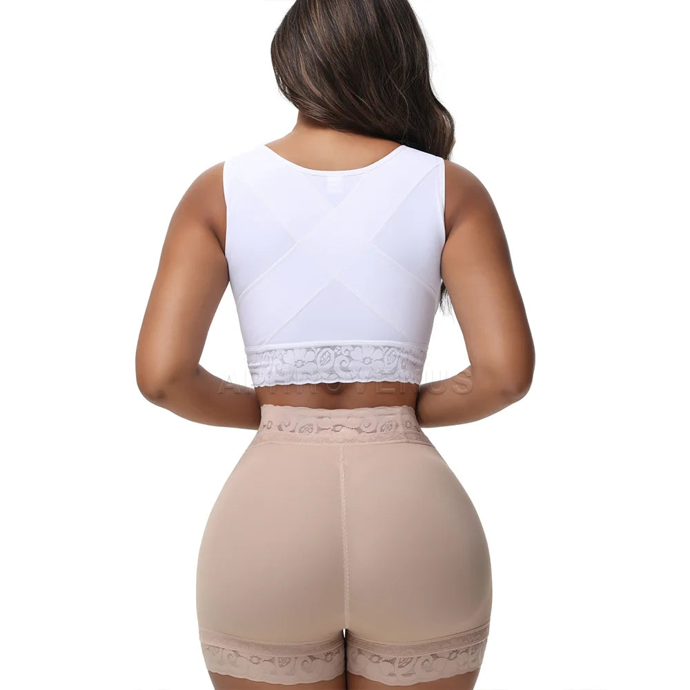 Women's High Back Posture Corrector Bra Shaper Plus Size Wide Band Bras Shapewear Back Fat Smooth Underwear Shaper Tops