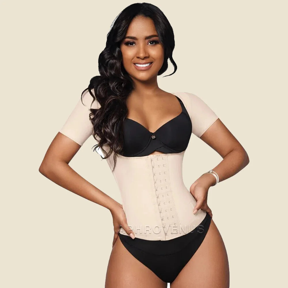 Short Sleeve Breasted Waist Trainer Top Body Sculpting Clothes  Fitness Shaper Abdomen Sports Clothes Slimming Underwear