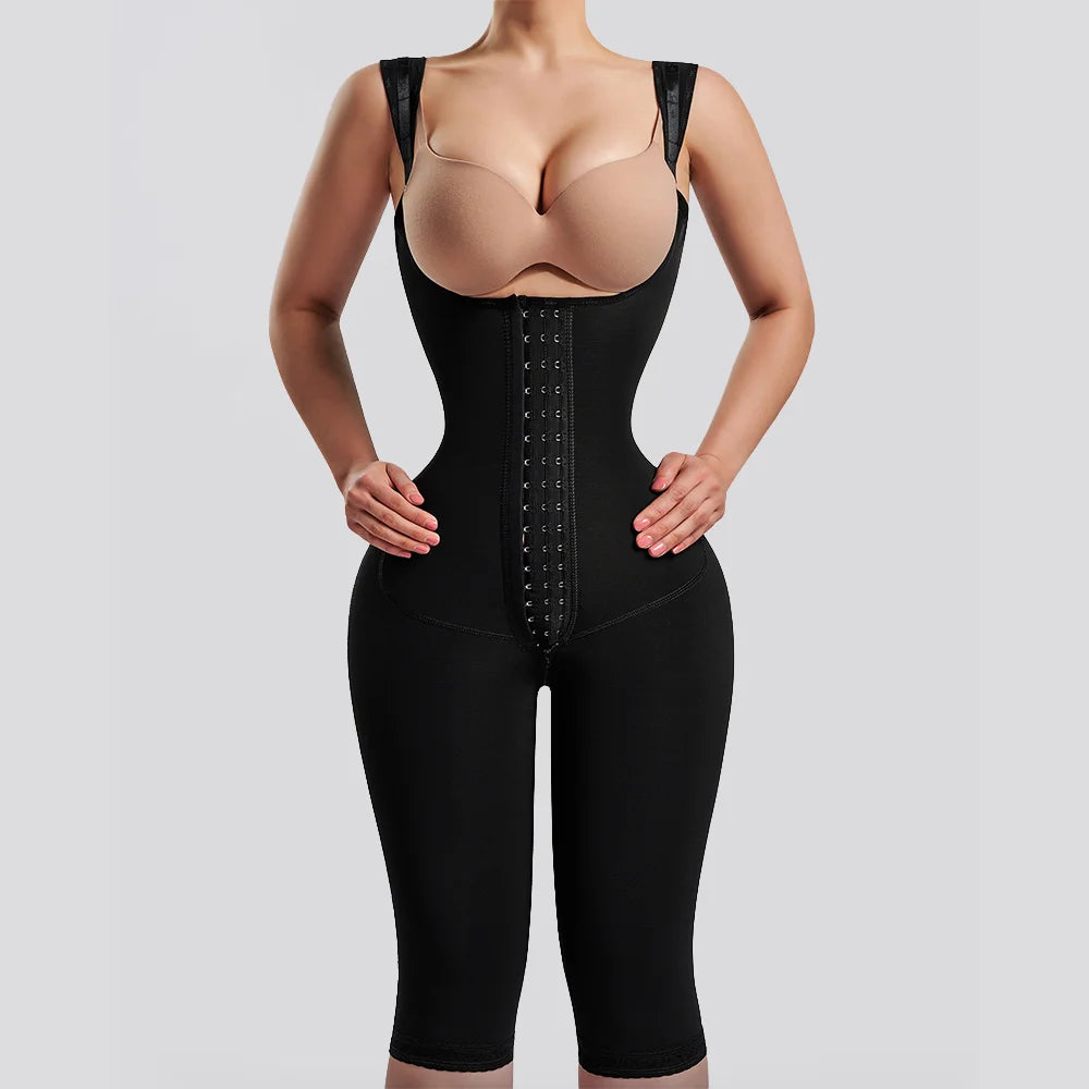 Women Long-pants Full Body Shapewear Postpartum Waist Trainer Shaper Post Liposuction Tummy Control Bodysuit