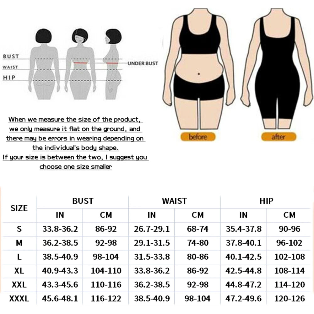 Women Slimming Long Sleeves Compression Butt Lifter Body Shaper Waist Trainer Post Liposuction Shapewear