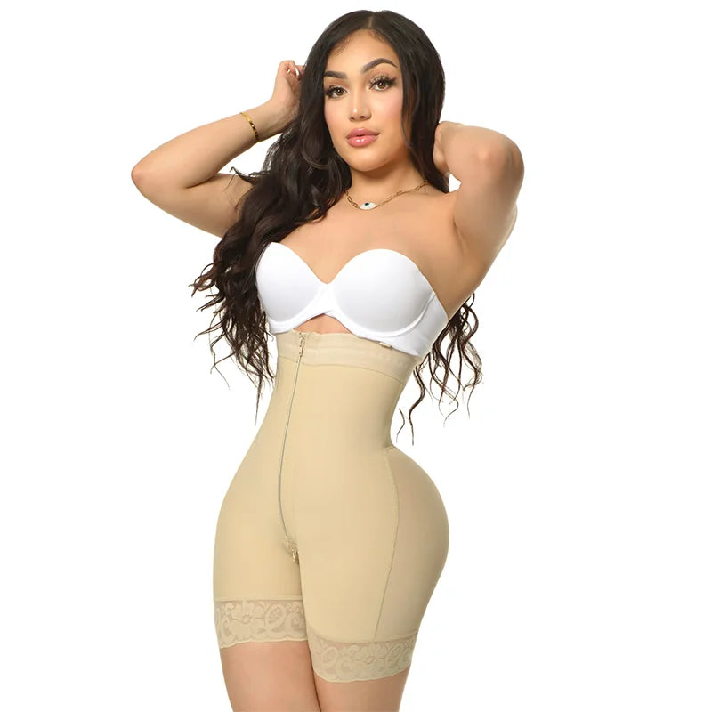 Compression Shaper Open Bust Tummy Control with Zipper Body Beauty Shapewear Waist Trainer Post-Surgical Use