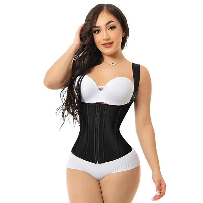 Women's High Compression Waist Trainer Corset Adjustable Hook-eyes Shaper Boned Abdomen Belt Flat Belly Sheath