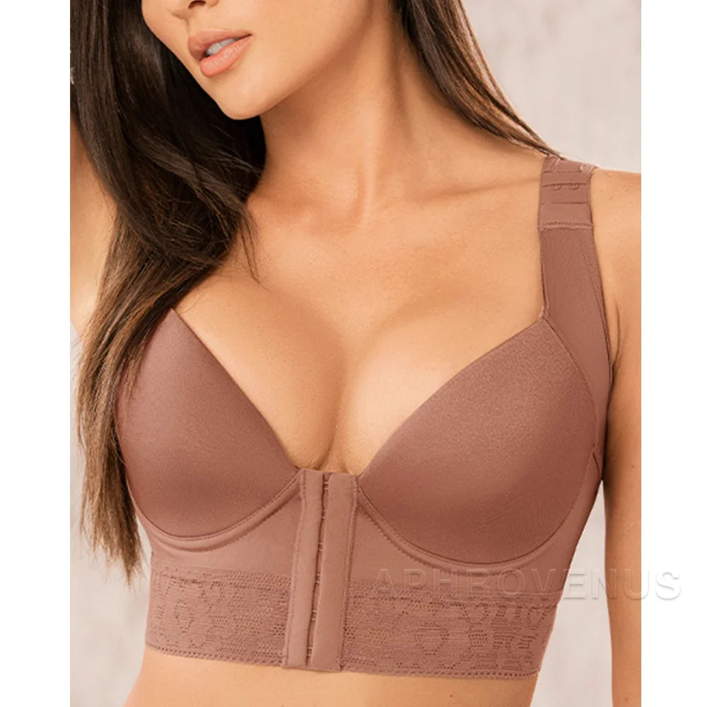 Women's High Back Posture Corrector Bra Shaper Plus Size Wide Band Bras Shapewear Back Fat Smooth Underwear Shaper Tops