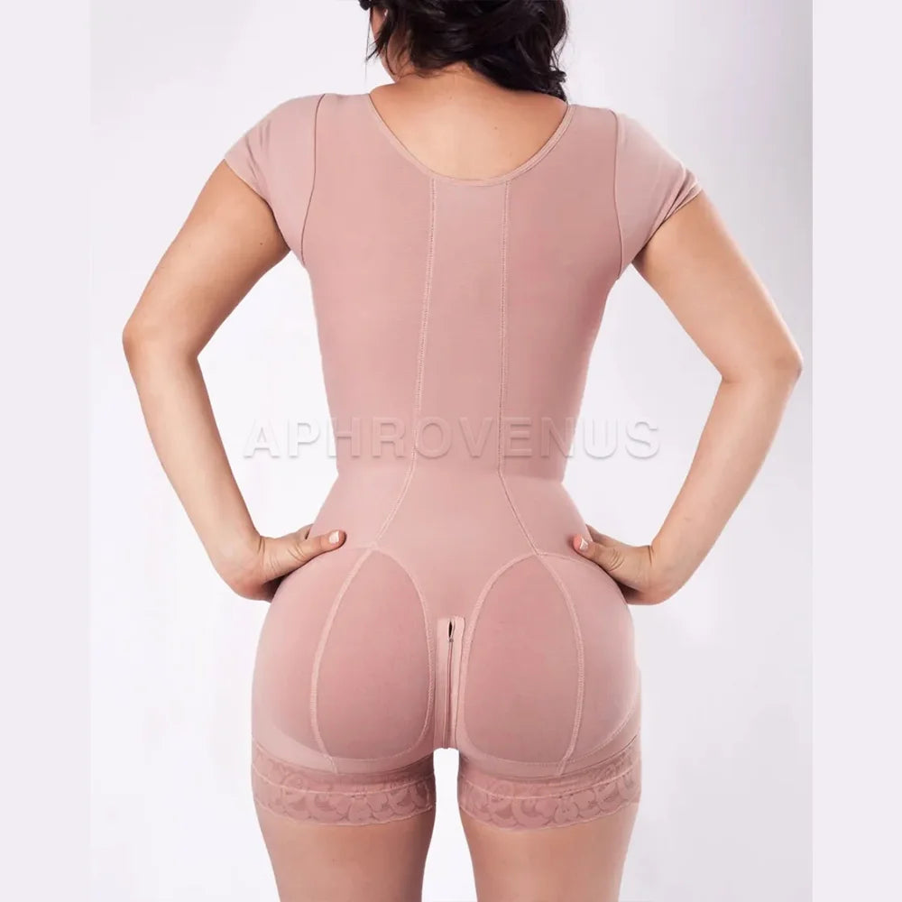 Women's Compression Short Sleeves Butt Lifter Body Shaper Slimming Tummy Control Shapewear for Postpartum Use