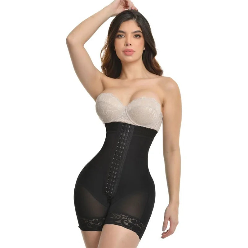 Hook-eyes Bodysuit Tummy Control Underwear Compression Waist Trainer Slimming Corset Hourglass Body Shaper