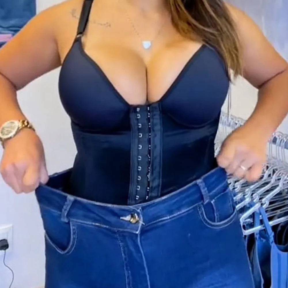 Women Waist Trainer Vest Tummy Control Body Shaper Slimming Corset Belt Flat Belly Girdles Shapewear With Hook-eyes