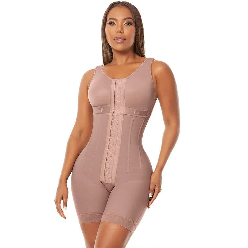 High Compression Slimming Postpartum  Full Body Shaper Waist Trainer Post Liposuction Shapewear With Bones