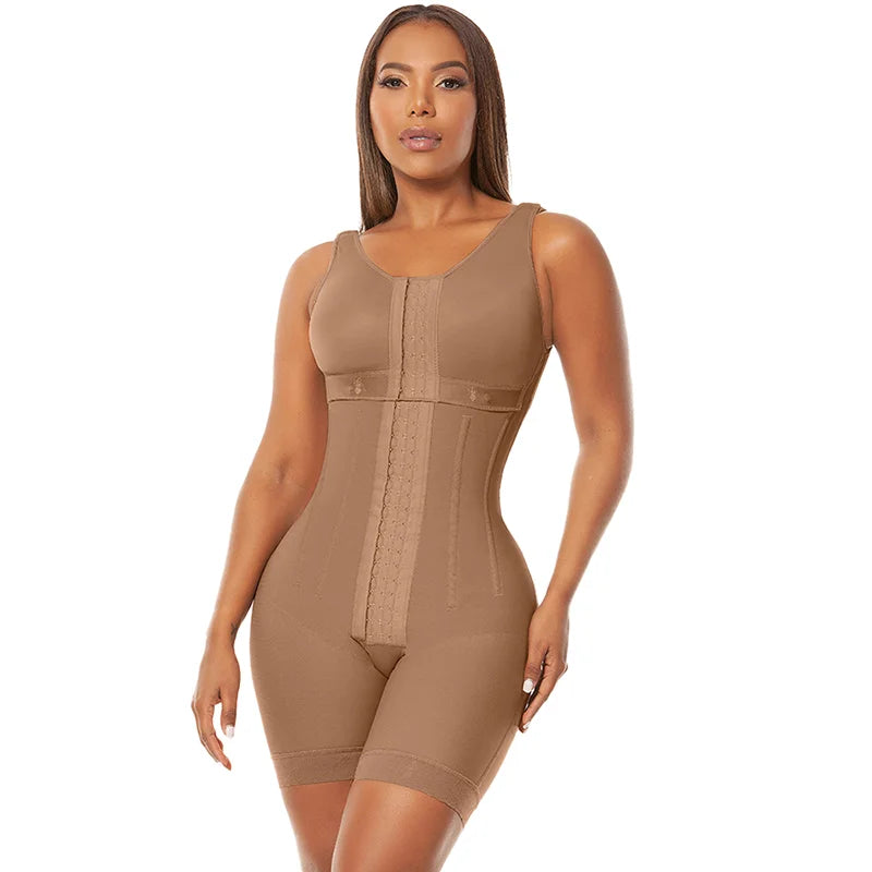 High Compression Slimming Postpartum  Full Body Shaper Waist Trainer Post Liposuction Shapewear With Bones