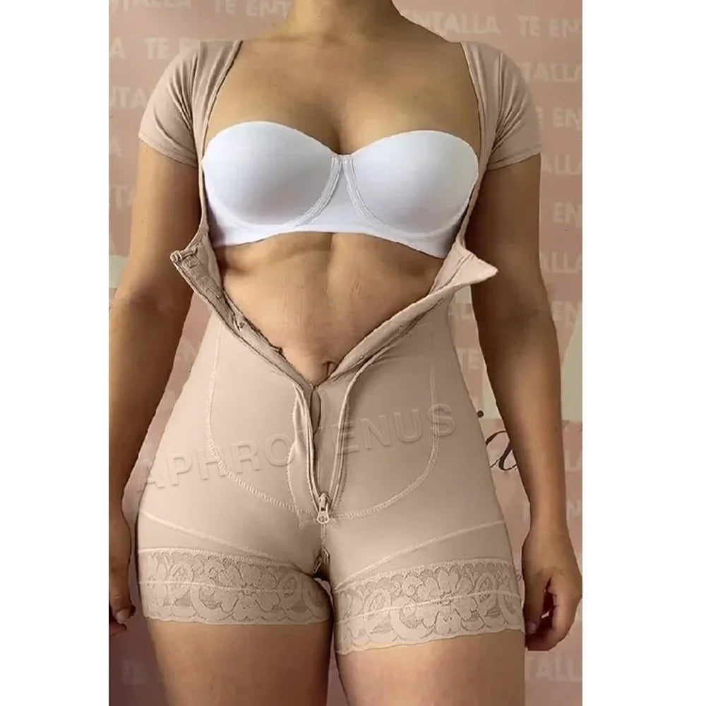 Women's Compression Short Sleeves Butt Lifter Body Shaper Slimming Tummy Control Shapewear for Postpartum Use